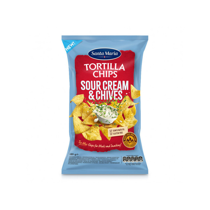 Tortilla Chips Sour Cream & Chives 185g