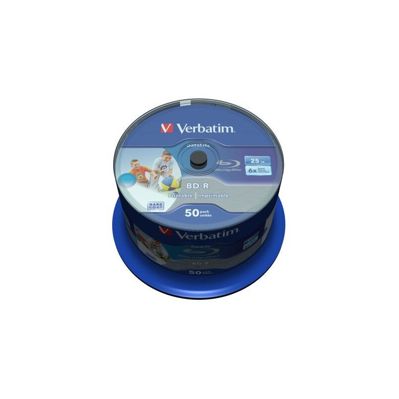 Verbatim BD-R SL, 6x, 25GB/200min, 50-pack spindel, Hard Coat