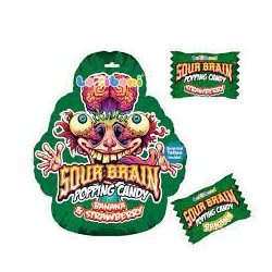 Sour Brain Popping Candy Banan & Jordgubb 18g