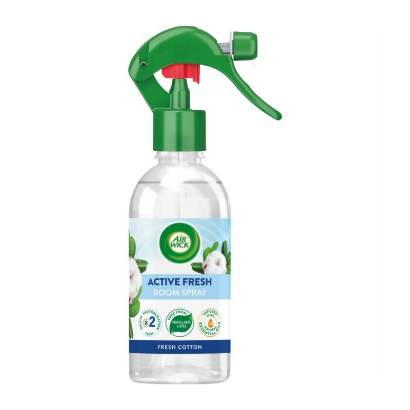 Rumsspray Air Wick Active Fresh Cotton 237ml