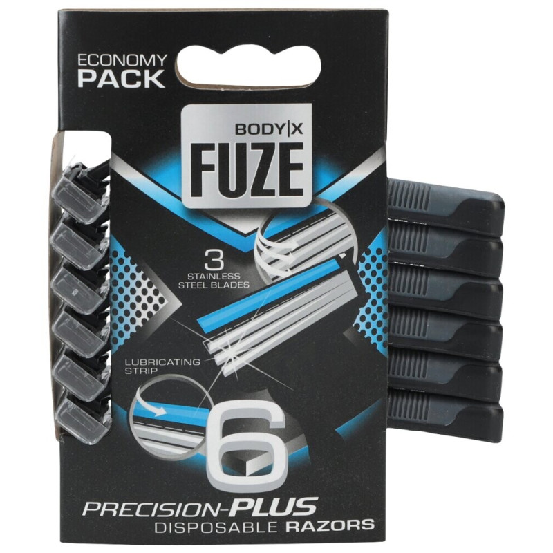 Engångsrakhyvlar Body-X Fuze Triple Blades - 6 Pack