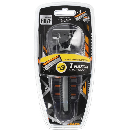 Rakhyvel Body-X Fuze Triple Blades For Men, Hyvel + 4 Rakbladshuvuden