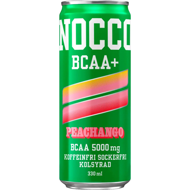 NOCCO BCAA+ Peachango koffeinfri burk 33 cl (Ink Pant)