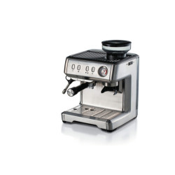 Espresso-maskin i metall, med kvarn