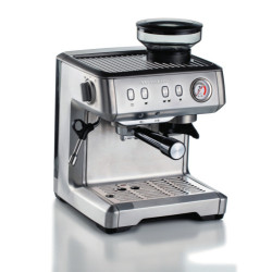 Espresso-maskin i metall, med kvarn