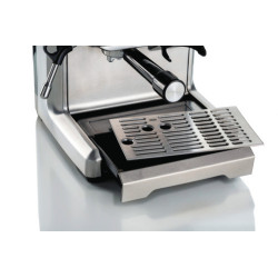 Espresso-maskin i metall, med kvarn