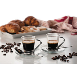 Espresso-maskin i metall, med kvarn
