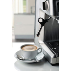 Espresso-maskin i metall, med kvarn