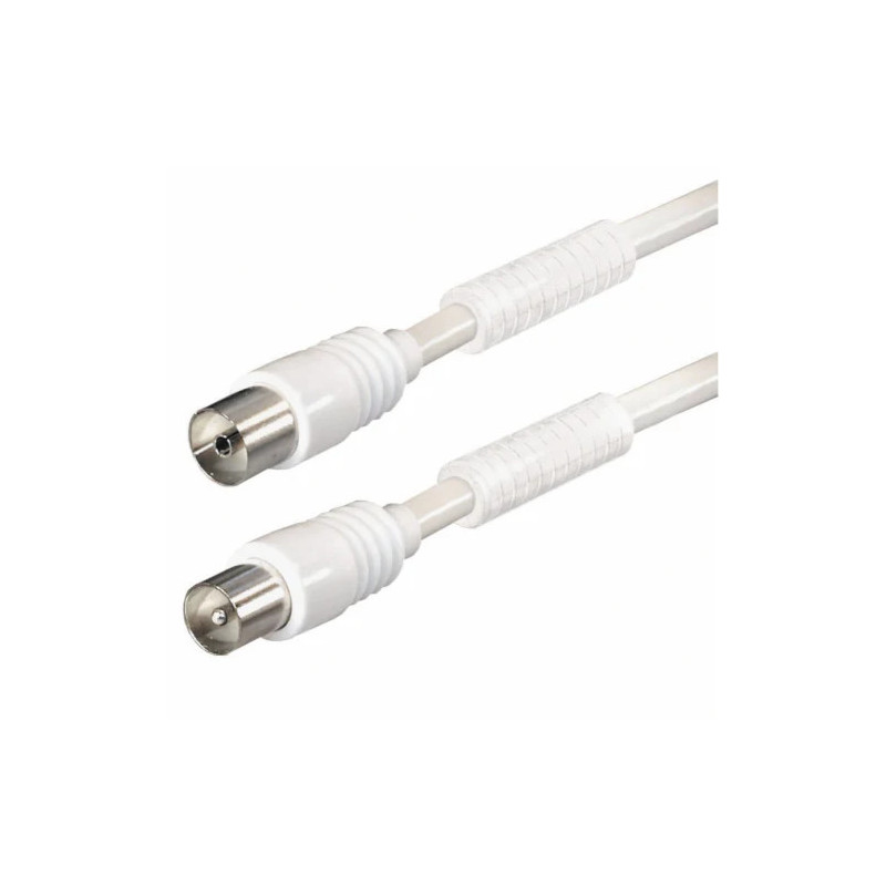 Antennkabel 85dB ferrit, 7,5m, vit