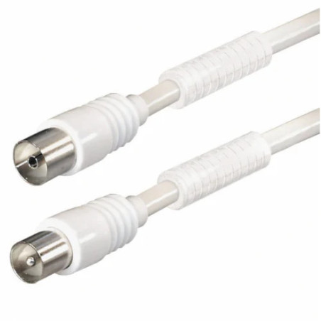 Antennkabel 85dB ferrit, 7,5m, vit