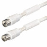 Antennkabel 85dB ferrit, 7,5m, vit