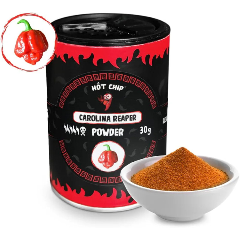 HOT CHILI PULVER 30 g 2,2 miljoner SHU (varning Extremt stark)