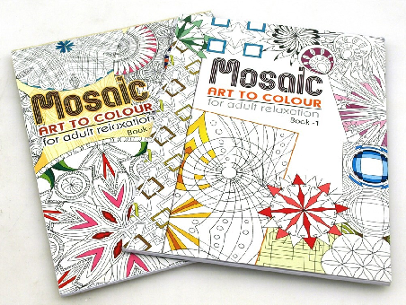 Målarbok mosaik vuxna A4 24blad 100g