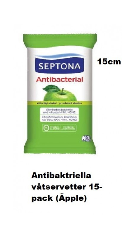 Våtservetter Antibaktriella 15-pack