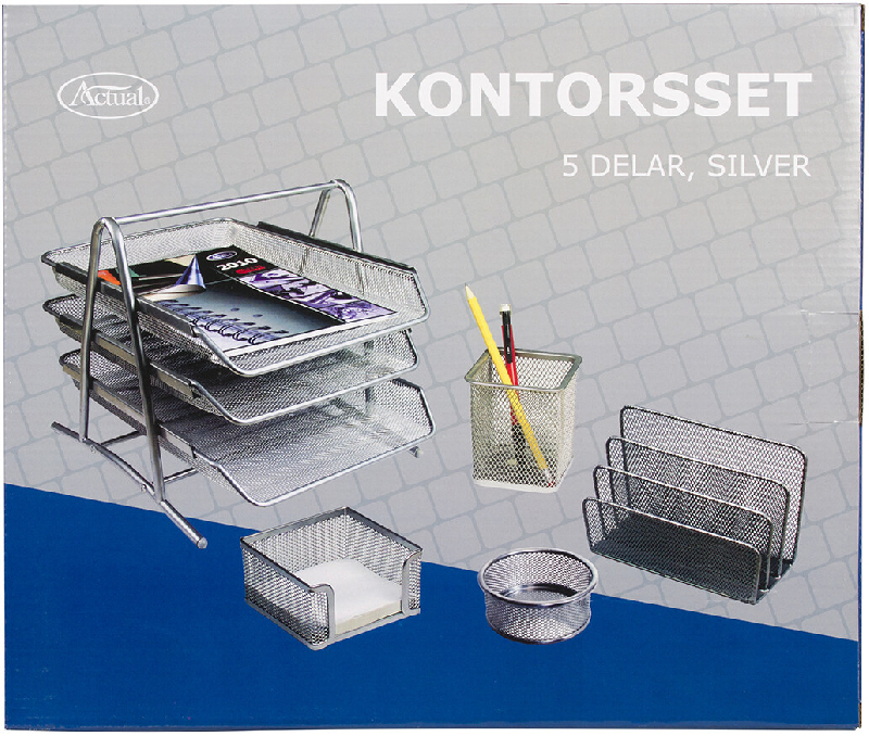 Kontorsset i trådmetall 5delar