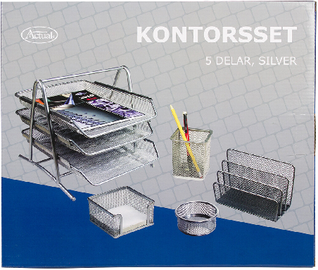Kontorsset i trådmetall 5delar