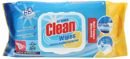 Rengöringsservetter At Home Clean Multi Cleaning Wipes, Citron - 55 Pack