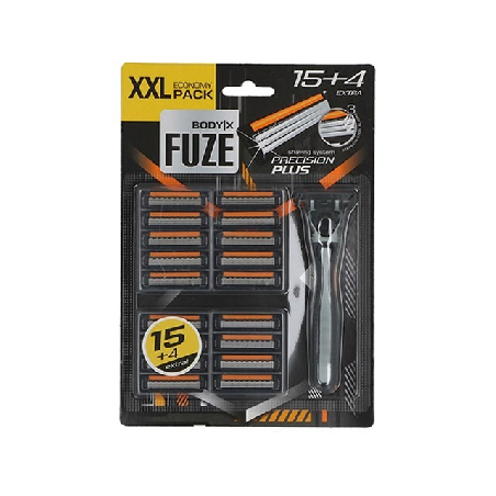 Rakhyvel Body-X Fuze Triple Blades For Men, Hyvel + 19 Rakbladshuvuden