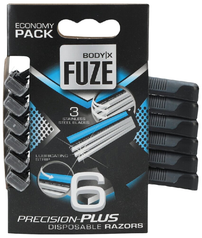 Engångsrakhyvlar Body-X Fuze Triple Blades - 6 Pack