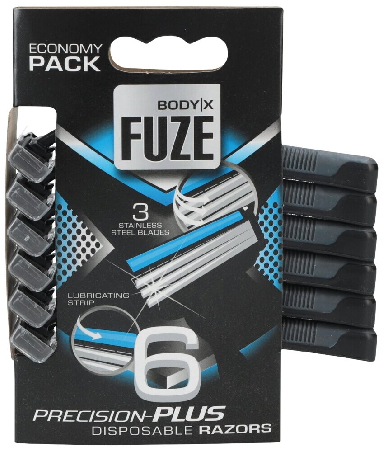 Engångsrakhyvlar Body-X Fuze Triple Blades - 6 Pack