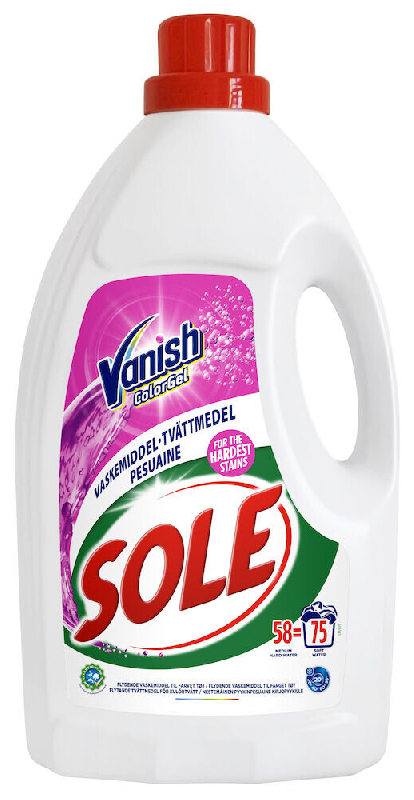 Tvättmedel Vanish Sole Color, Flytande, 2,9L
