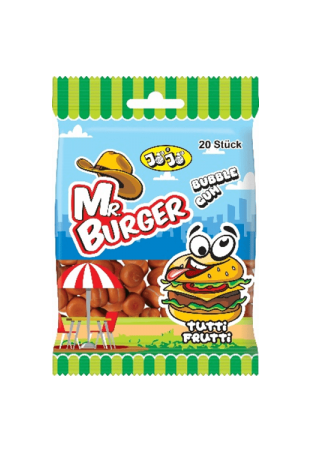 JOJO MR Burger Bubbelgum påse 80g