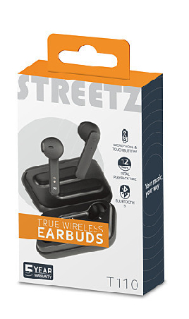 STREETZ True Wireless Stereo hörlurar (UTGÅENDE)