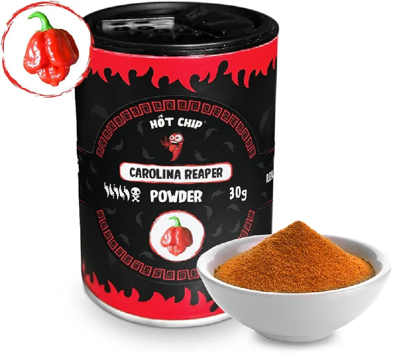 HOT CHILI PULVER 30 g 2,2 miljoner SHU (varning Extremt stark)