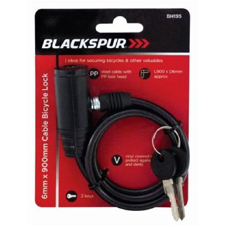 Blackspur Cable Bicycle Lock 900mm